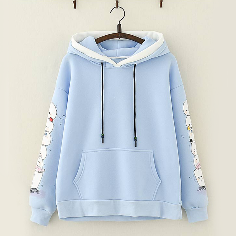 Womens Cute Mochi Candy Macaron Color Hoodies Sweatshirt