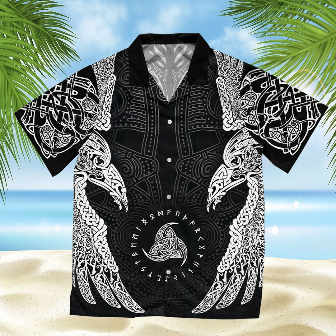 Viking Pattern Black Nice Design Hawaiian Shirt Dhc18063658