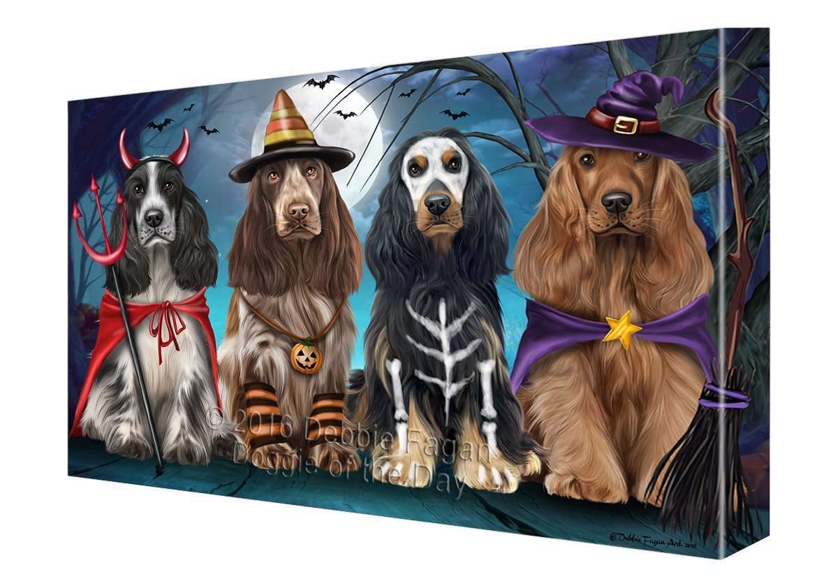 Happy Halloween Trick Or Treat Cocker Spaniel Dog Canvas Wall Art