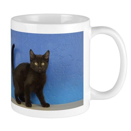 Nadia – Black Solid Munchkin Kitten Mug