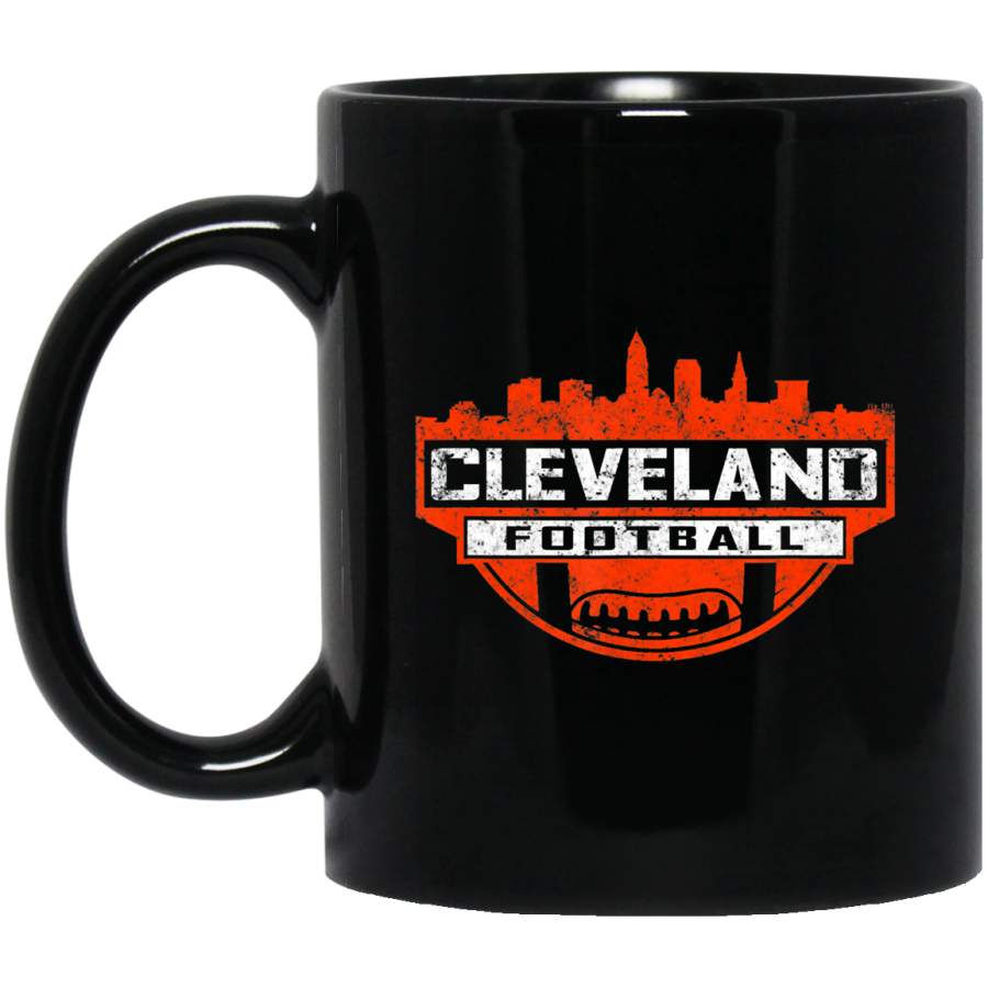 Vintage Cleveland Cityscape Skyline Football Banner Coffee Mug