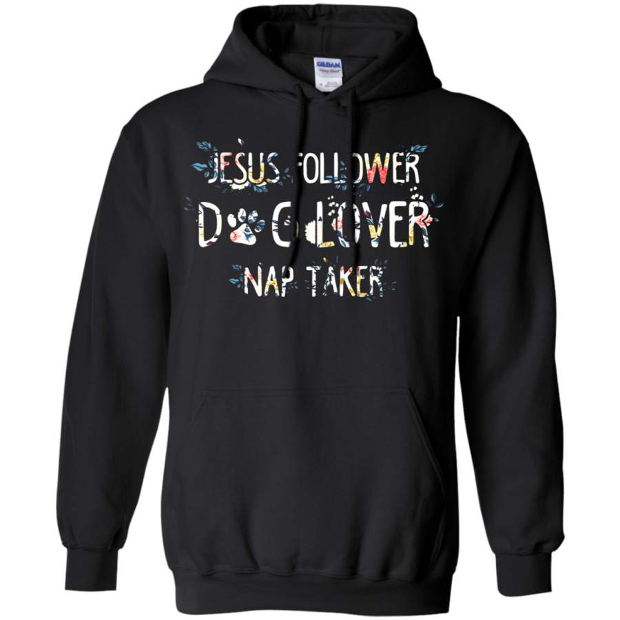 AGR Jesus Follower Dog Lover Nap Taker Flower Patterns Hoodie