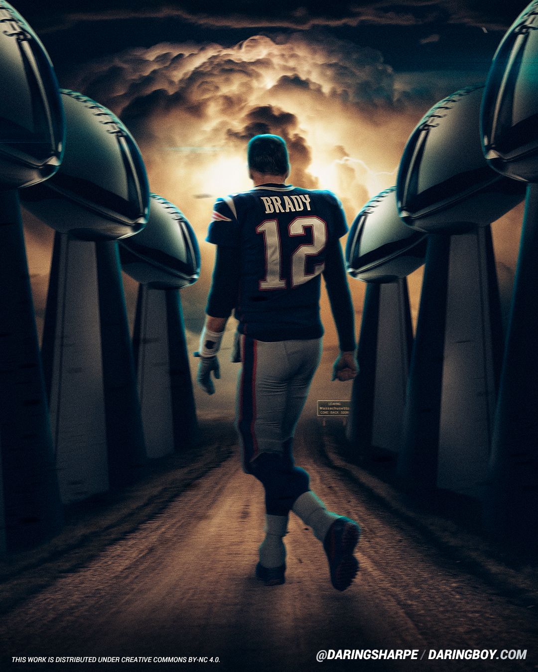 New England Patriots Tom Brady #12 6 Rings Poster For Fans poster canvas