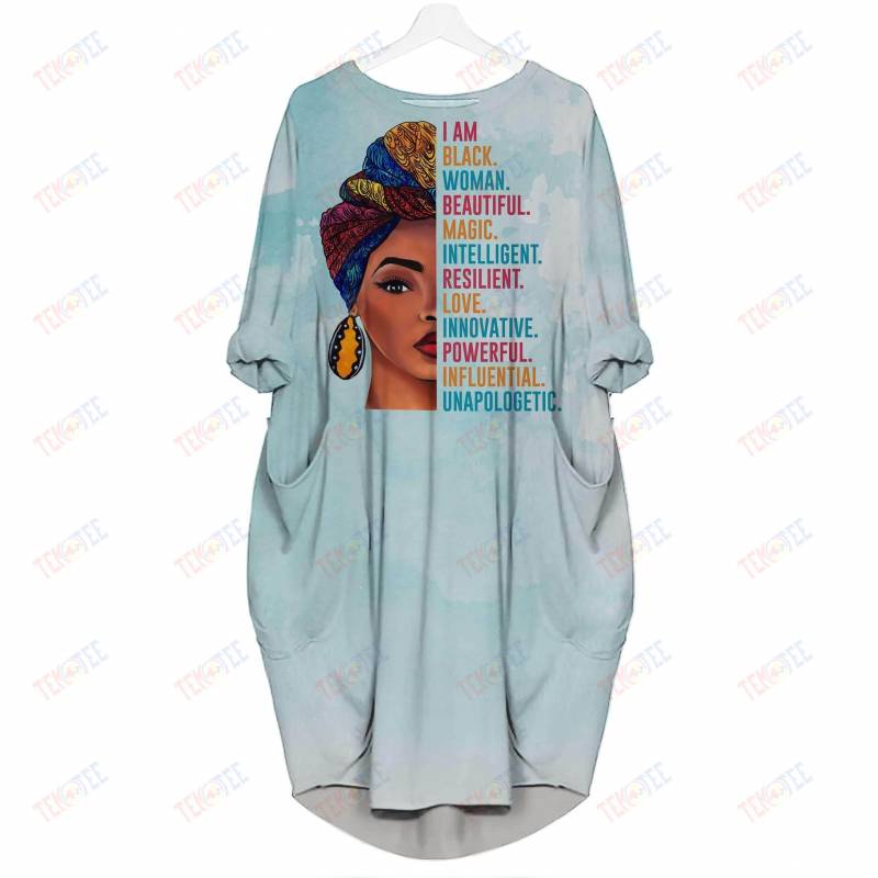 Temotee African Dress 6 – I Am Black Woman Beautiful Magic Intelligent 3D Dress Afro Girl Shirt African American Woman Gift Idea TMT6416