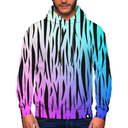 Tiger Stripes Blue Pink Hoodie