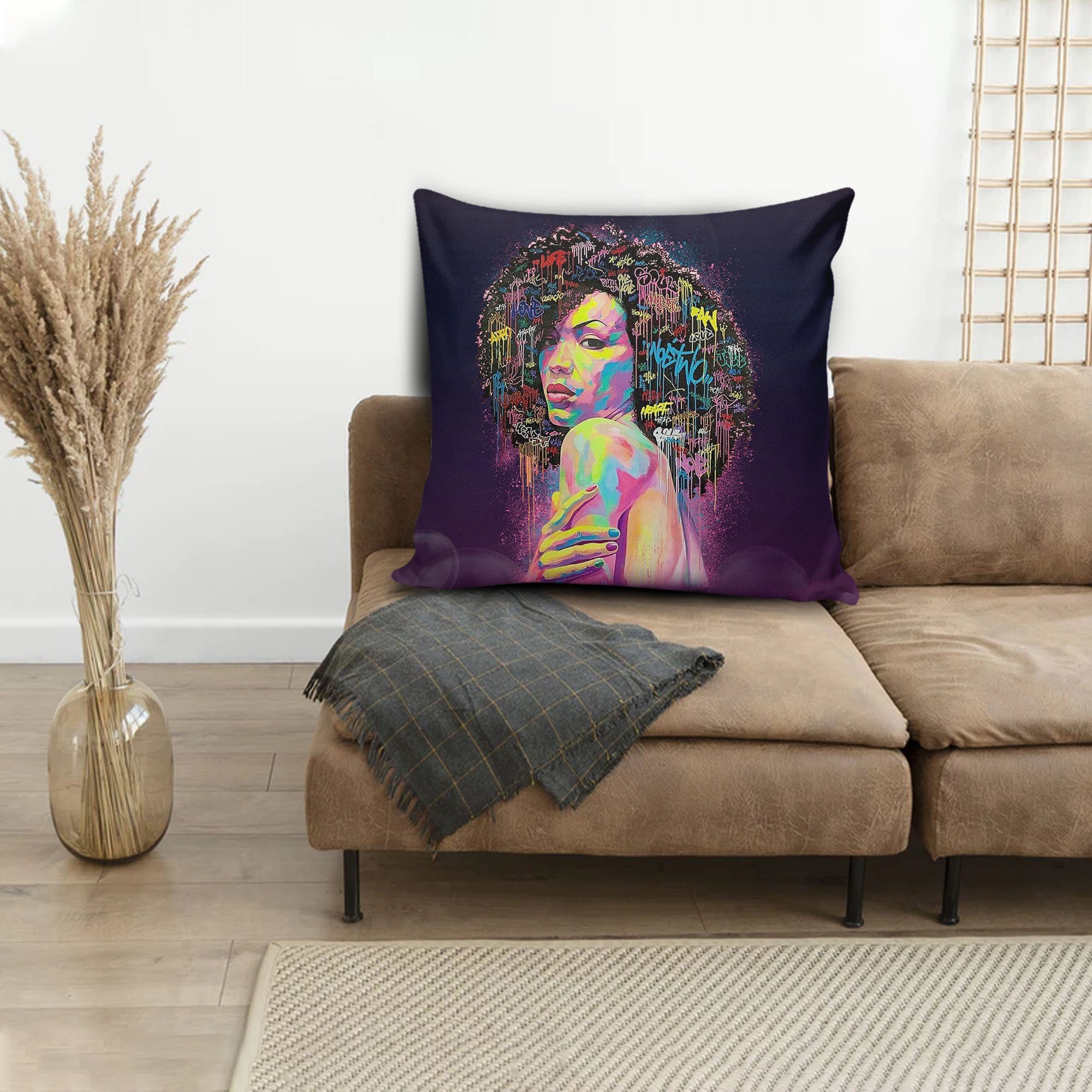 Afrocentric Throw Pillows Afro Girl Magic Square Throw Pillow African Inspired Pillows