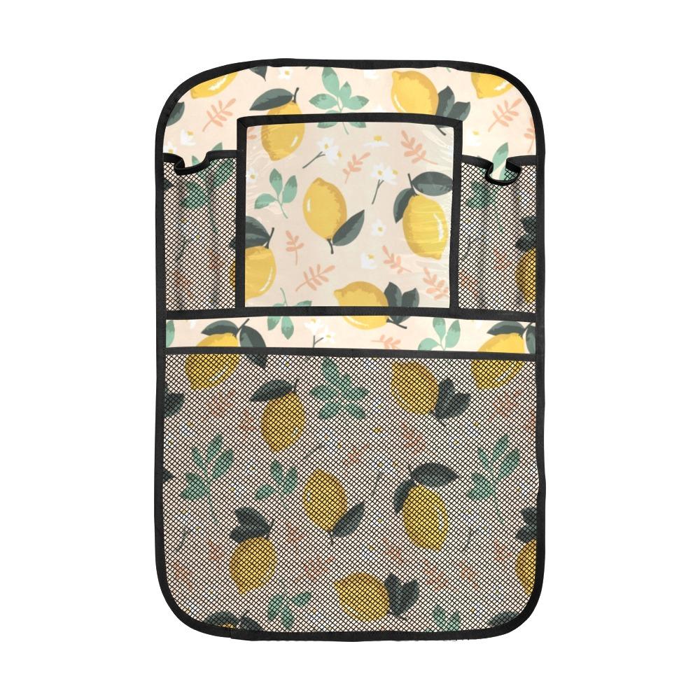 Lemon Flower Leave Pattern Car Seat Back Organizer