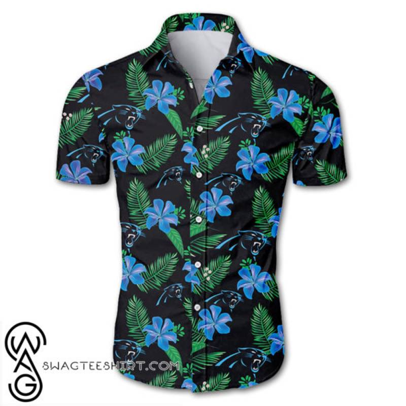 Carolina panthers tropical flower hawaiian shirt &#8211; Maria