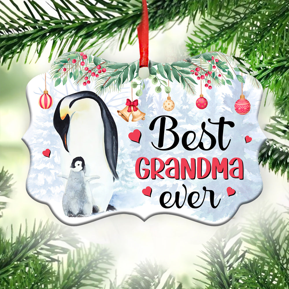 Penguin Best Grandma Ever – Horizontal Ornament