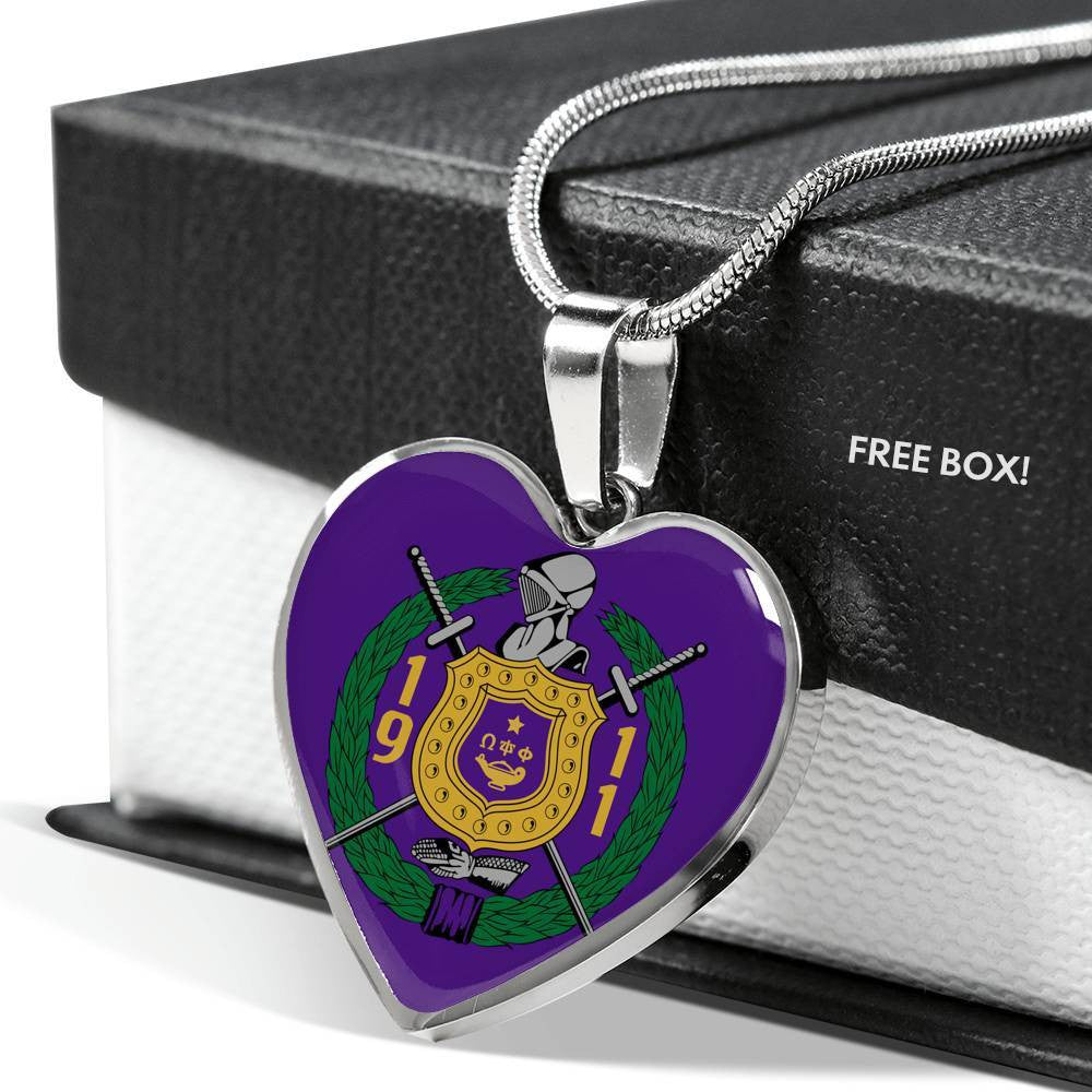 Fraternity Necklace – Omega Psi Phi Luxury Necklace Heart