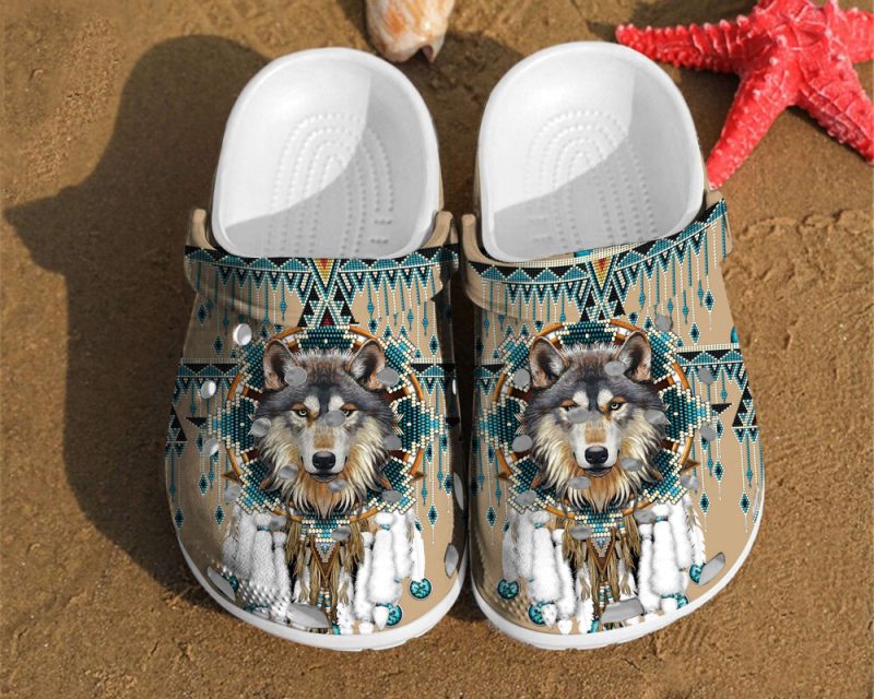 Wolf Native American Dreamcatcher Gift For Fan Classic Water Rubber clog Shoes Comfy Footwear