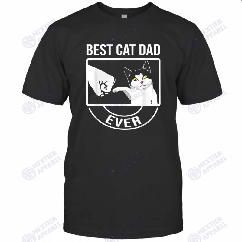 Best Cat Dad Ever Funny Paw Kitten Cat Fist Bump T-Shirt