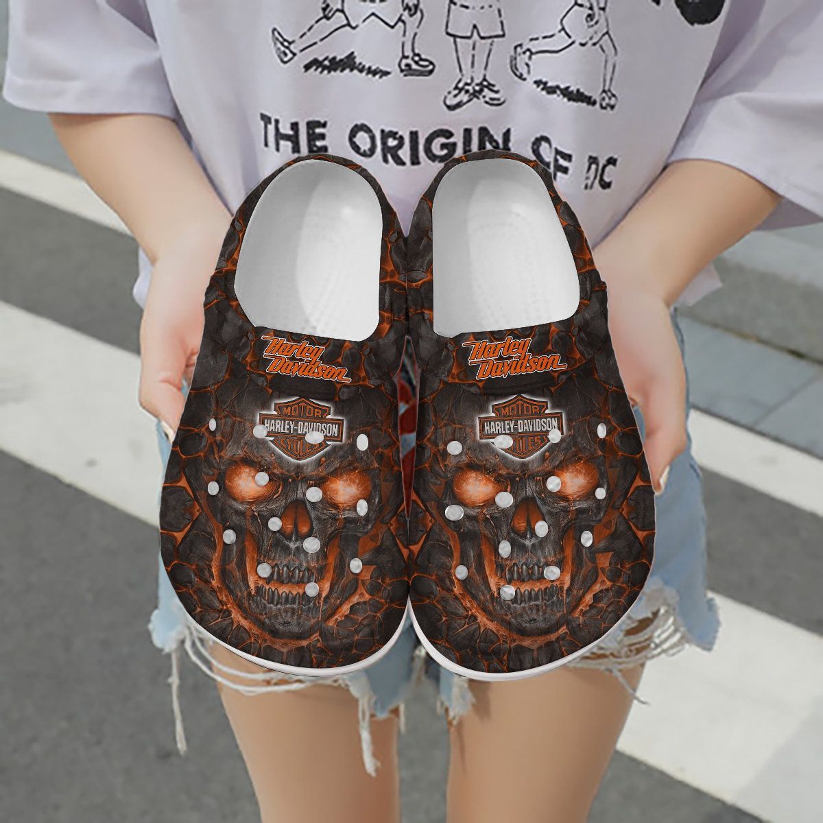 Skull Harley Davidson Crocs Crocband Clog