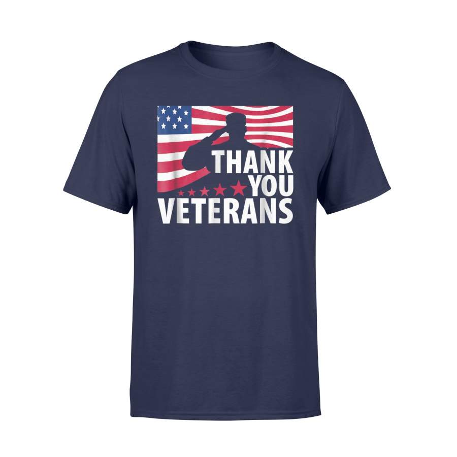 4th Of July Thank You Soldiers Veterans USA Flag T-Shirt