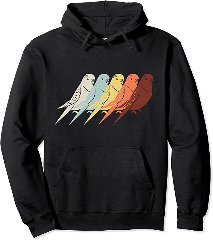 Vintage Budgie Budgerigar Bird Parakeet Pet Parrot Animal Pullover Hoodie