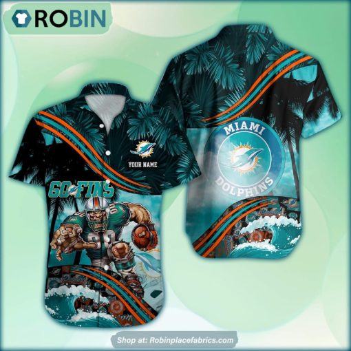 Miami Dolphins Mascot 3D Printed Summer Hawaiian Shirt