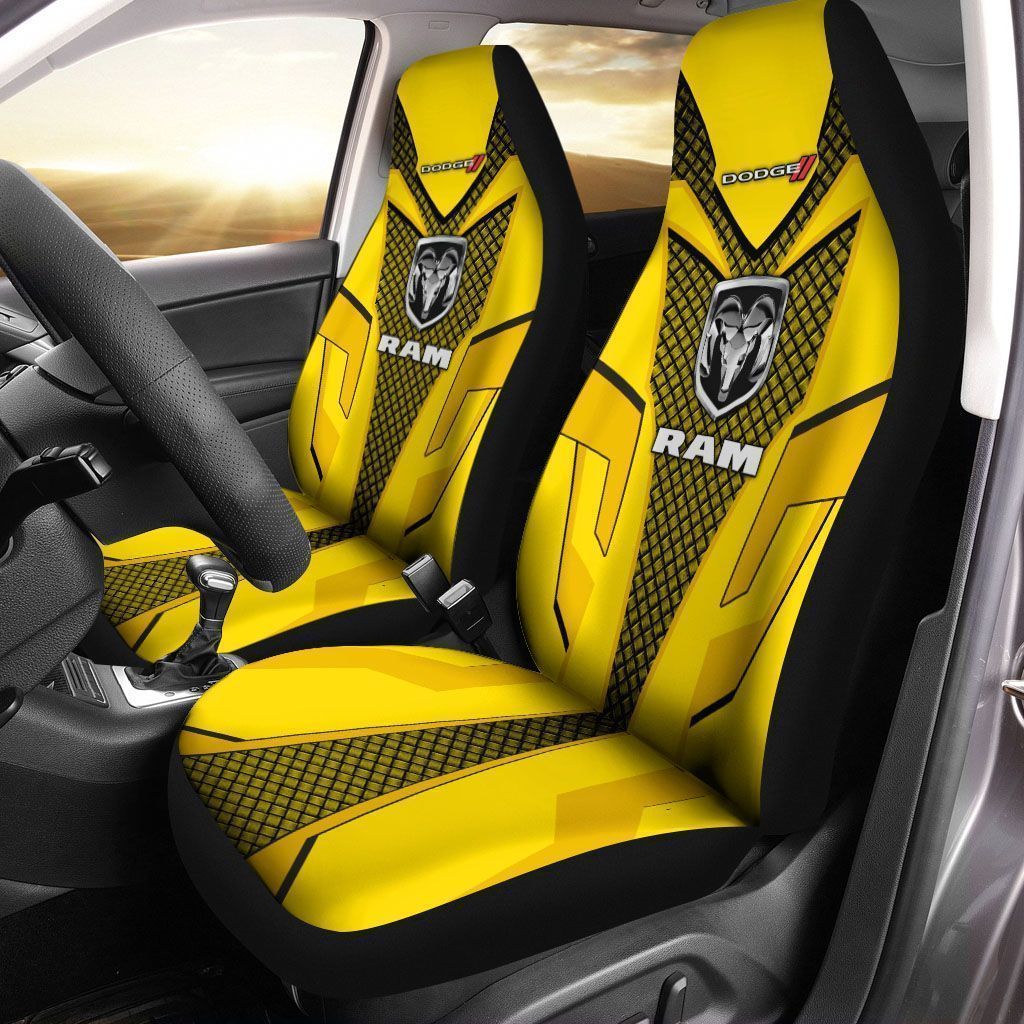 Dodge Ram  Car Seat Cover (Set Of 2) Ver 1 (Yellow)