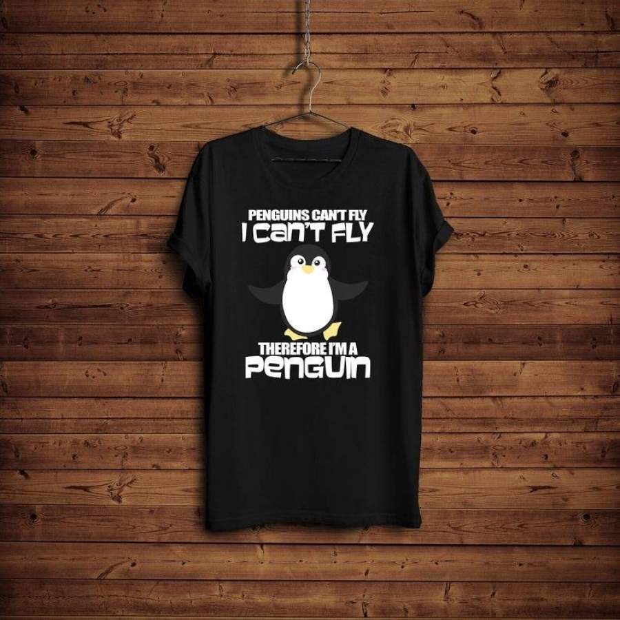 Penguin Shirt Funny Penguin Lover gift Christmas Penguin Shirt Cute Penguin T-Shirt I cant fly penguin t-shirt