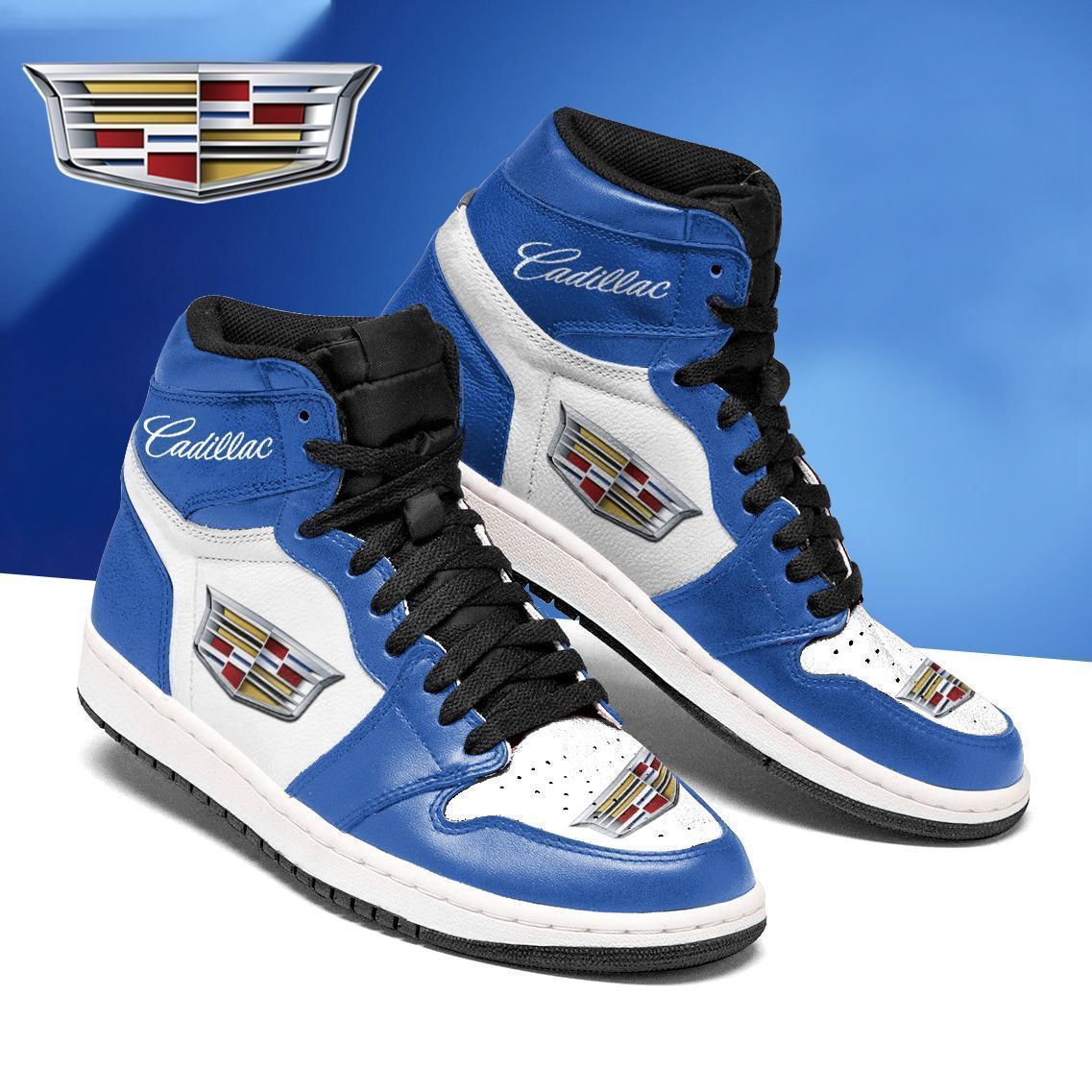 Cadillac NTA JD High top Shoes ver 1 Blue Sneakers Jordan Sneakers Sport Air Jordan High Sneakers Sport Sneakers