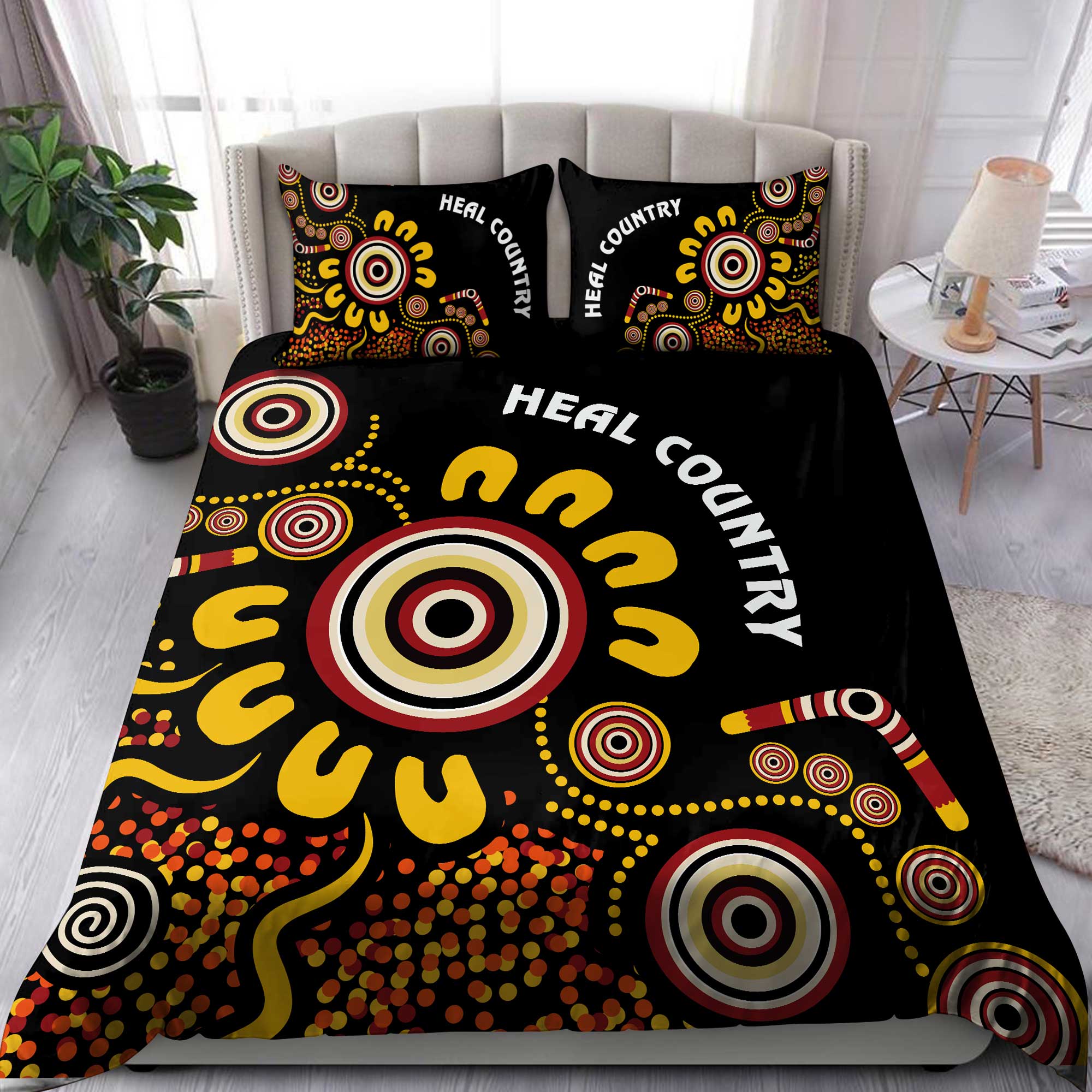 Aboriginal Heal The Country Naidoc 2021 3D Design Bedding Set