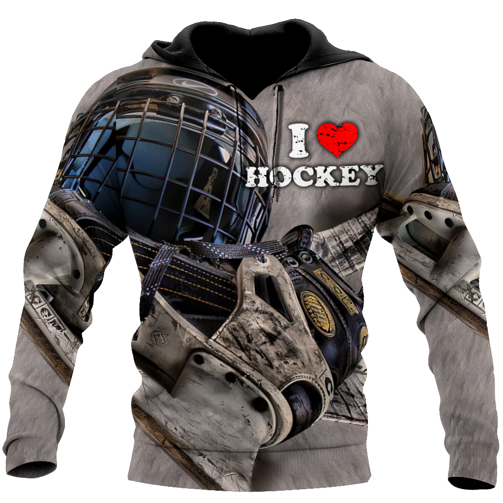 3D All Over Printed I Love Hockey  Unisex Shirts