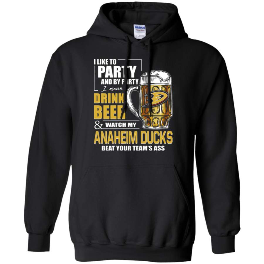 AGR I Like To Drink Beer & Watch My Anaheim Ducks Ice Hockey Hoodie