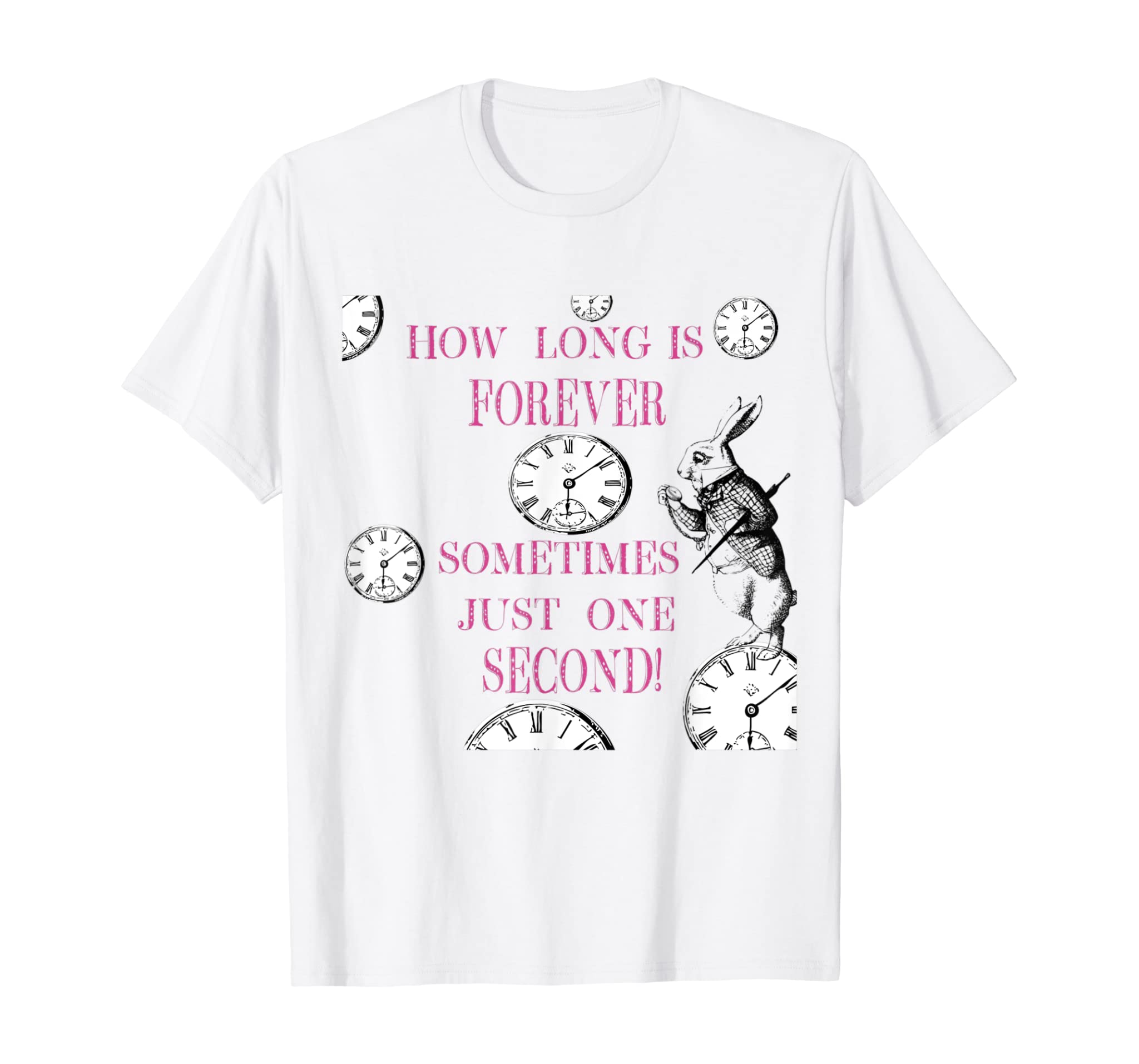 Alice In Wonderland White Rabbit T-Shirt How Long Is Forever