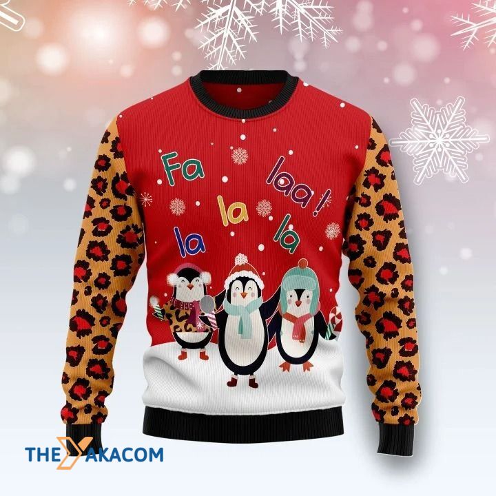 Lovely Warm Penguins In Winter Fa La La La Laa Gift For Christmas Ugly Christmas Sweater