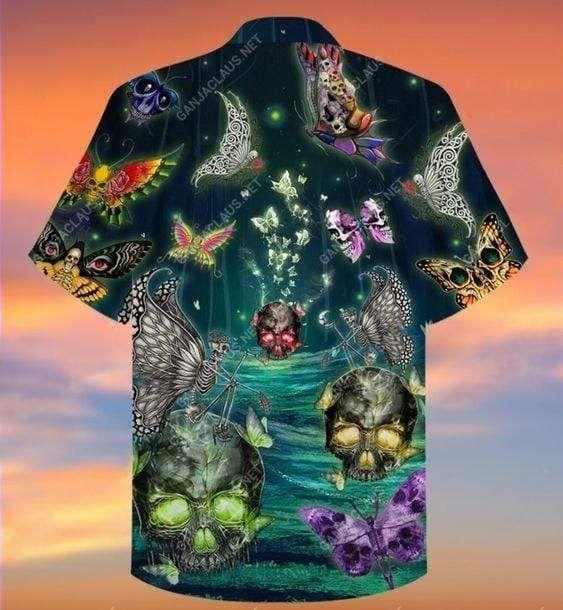 Beach Shirt Hawaii Aloha Shirts Butterfly Unisex Print Short Sleeve Casual Ha69002