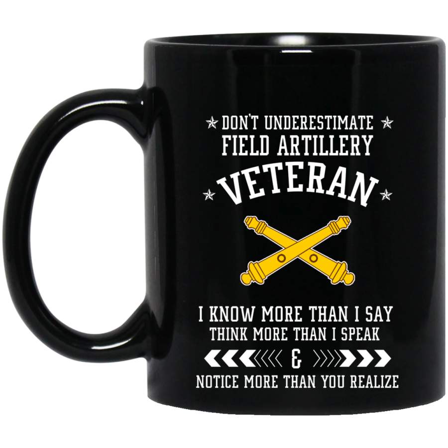 Don’t Underestimate Field Artillery Veteran T-Shirt Veterans Day Christmas Gift Mug