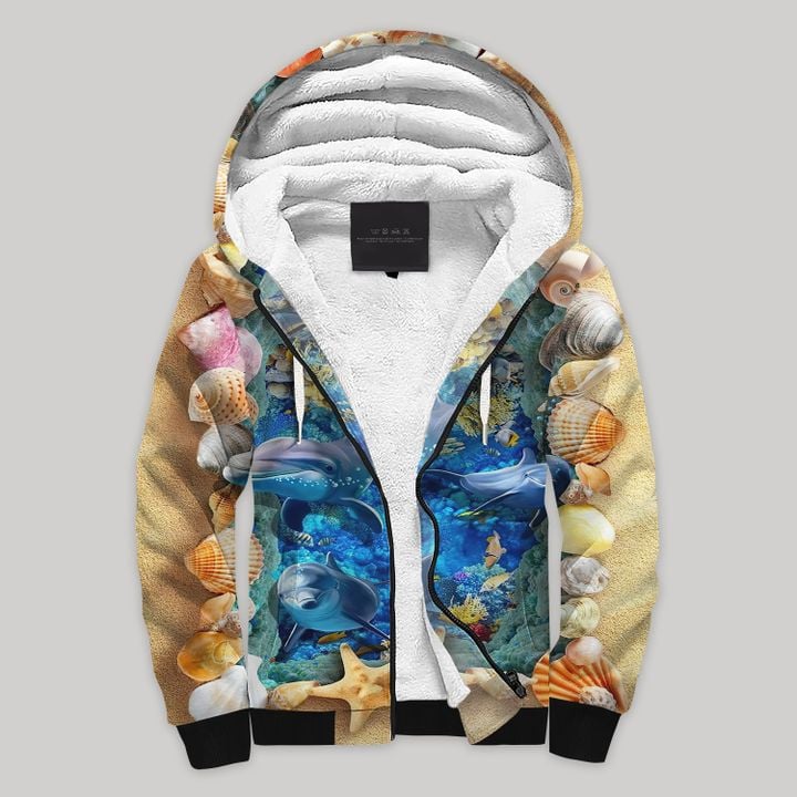 Dolphin Blanket Fleece Zip Hoodie All Over Print | Fz1123