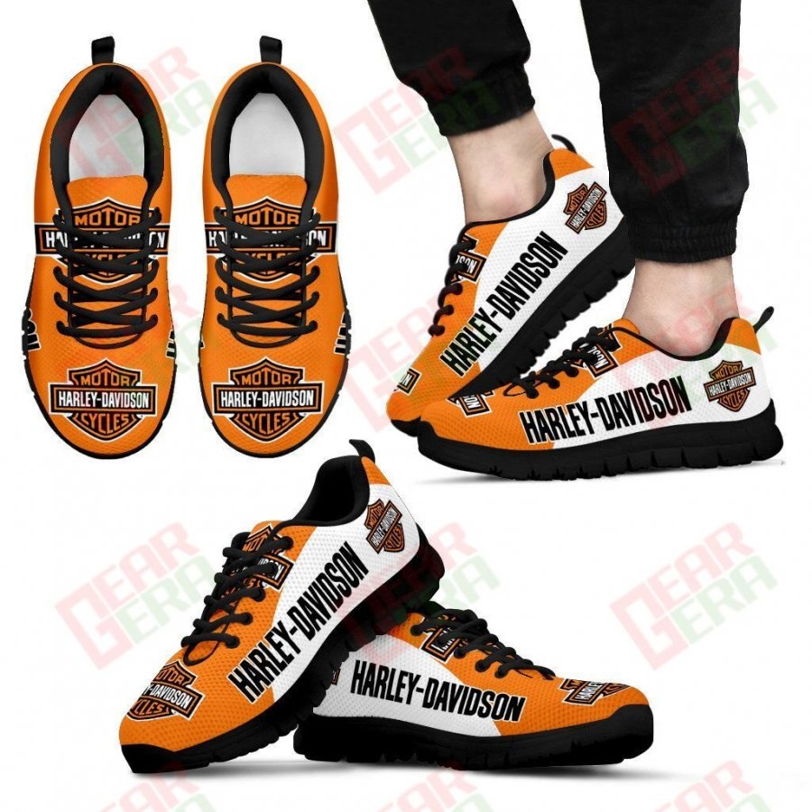 Harley Davidson Sneakers Mens Womens Motorcycle Lovers Custom Print Footwear Casual Riding Shoes GE464