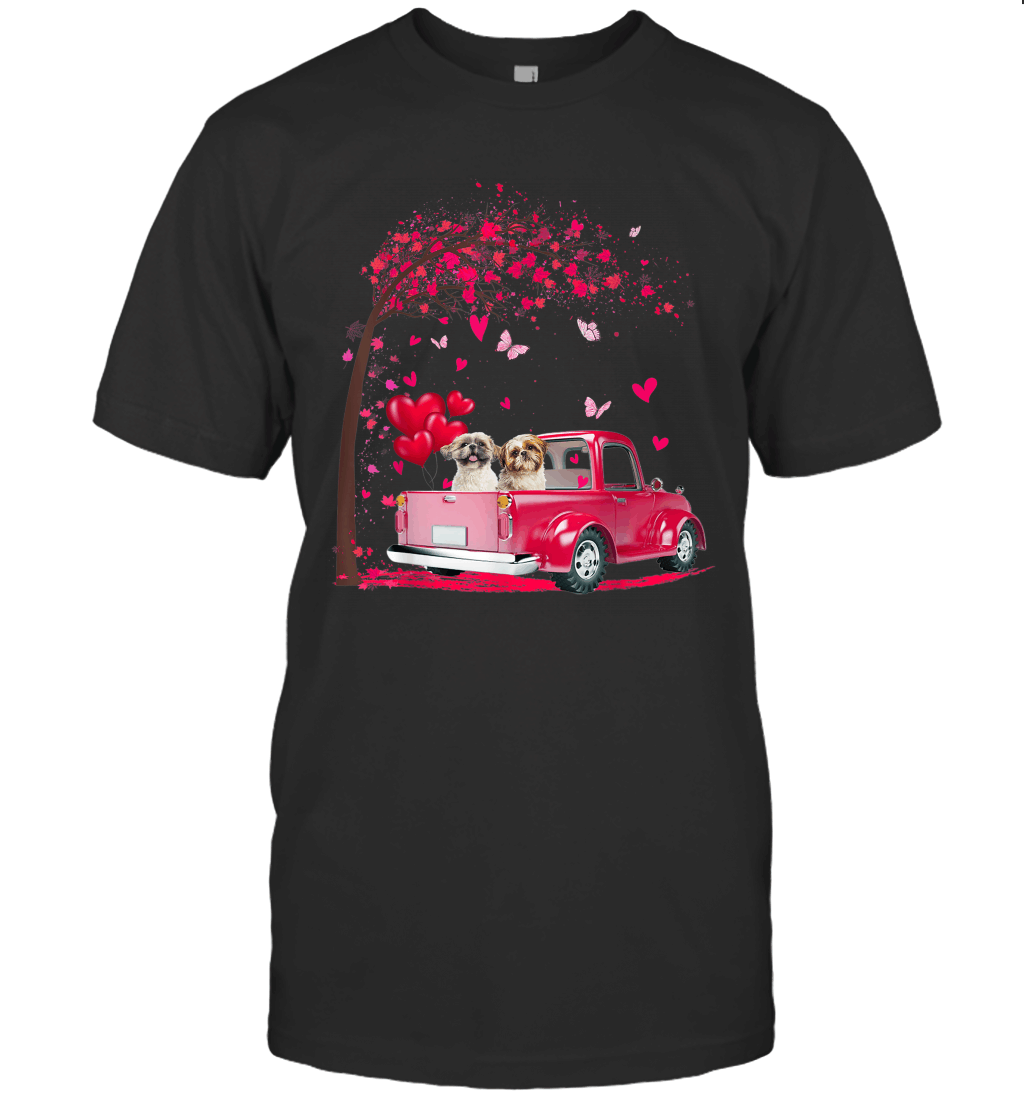 Couple Shih Tzu Dog Truck Valentine’S Day Shirt