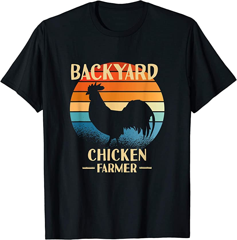 Backyard Chicken Farmer Retro Vintage Sunset T-Shirt