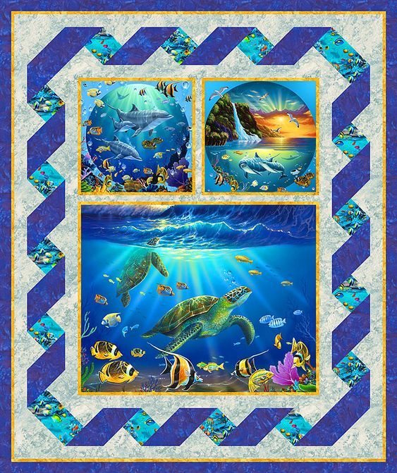 Ocean Turtle Whale Dolphin Cla2210344Q Quilt Blanket