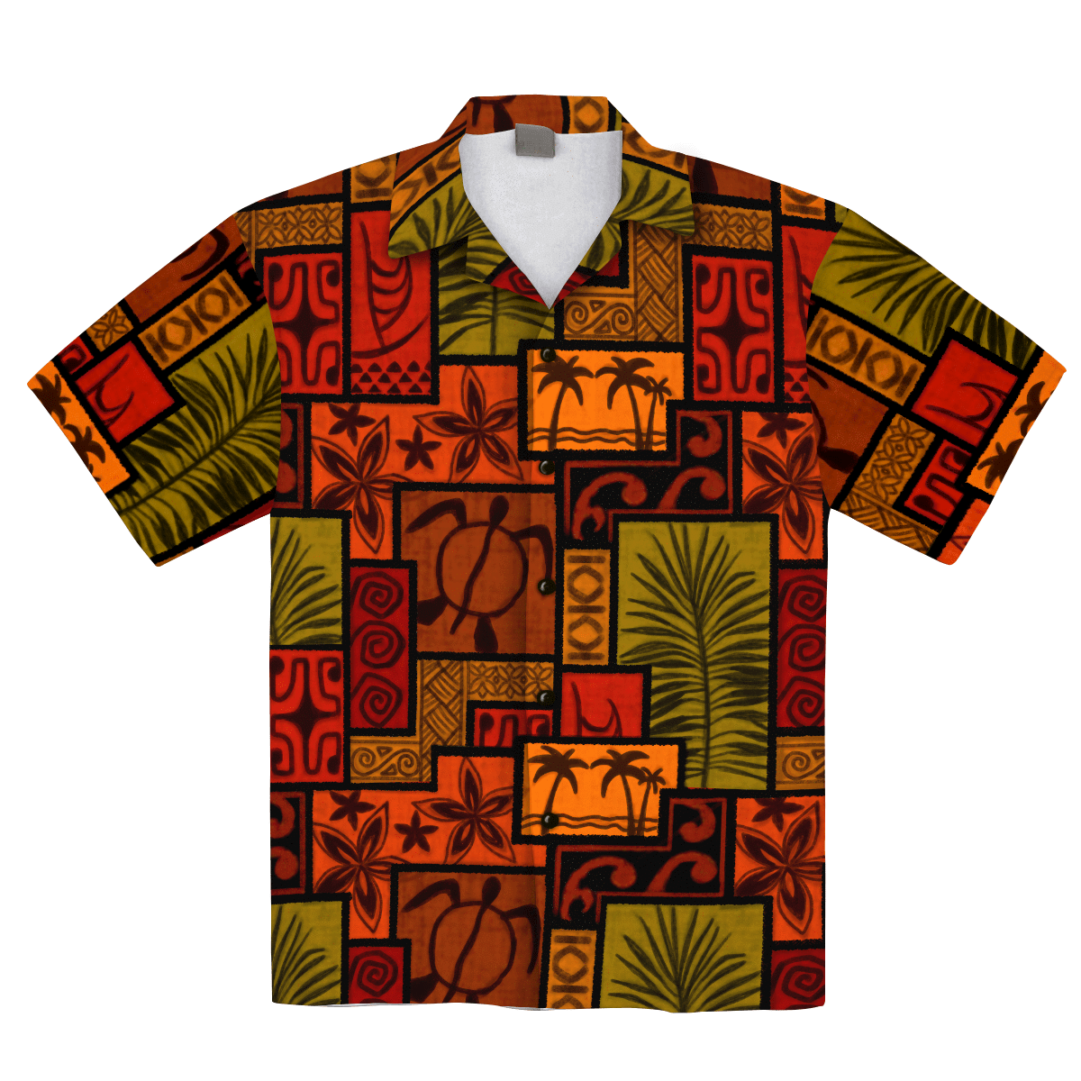 Get Here African Pattern Turtle Tropical Hawaii Aloha Shirts Ha2223