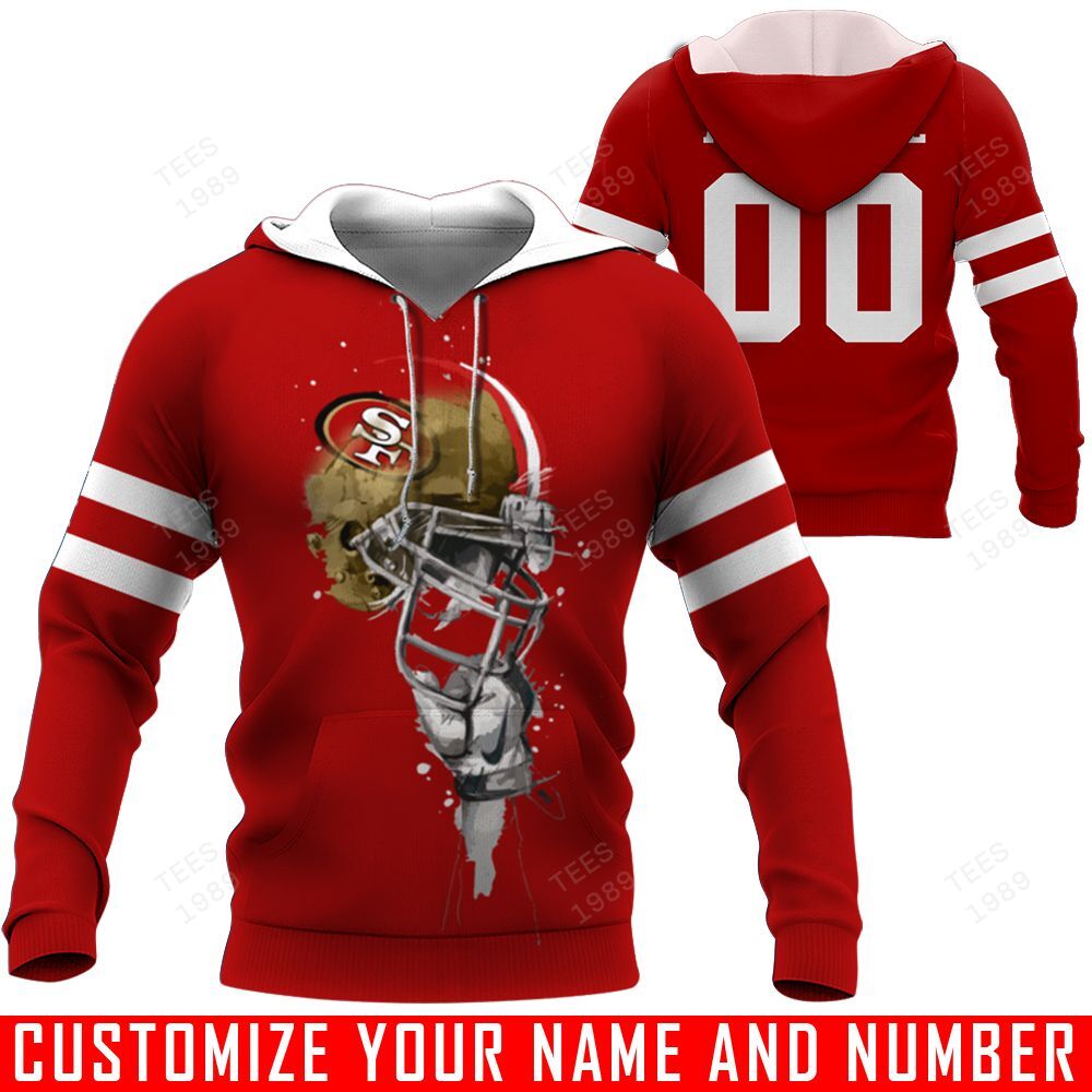 Helmets – v1 – San Francisco 49ers – CUSTOMIZE NAME AND NUMBER – HOT SALE 3D PRINTED – NOT IN STORE