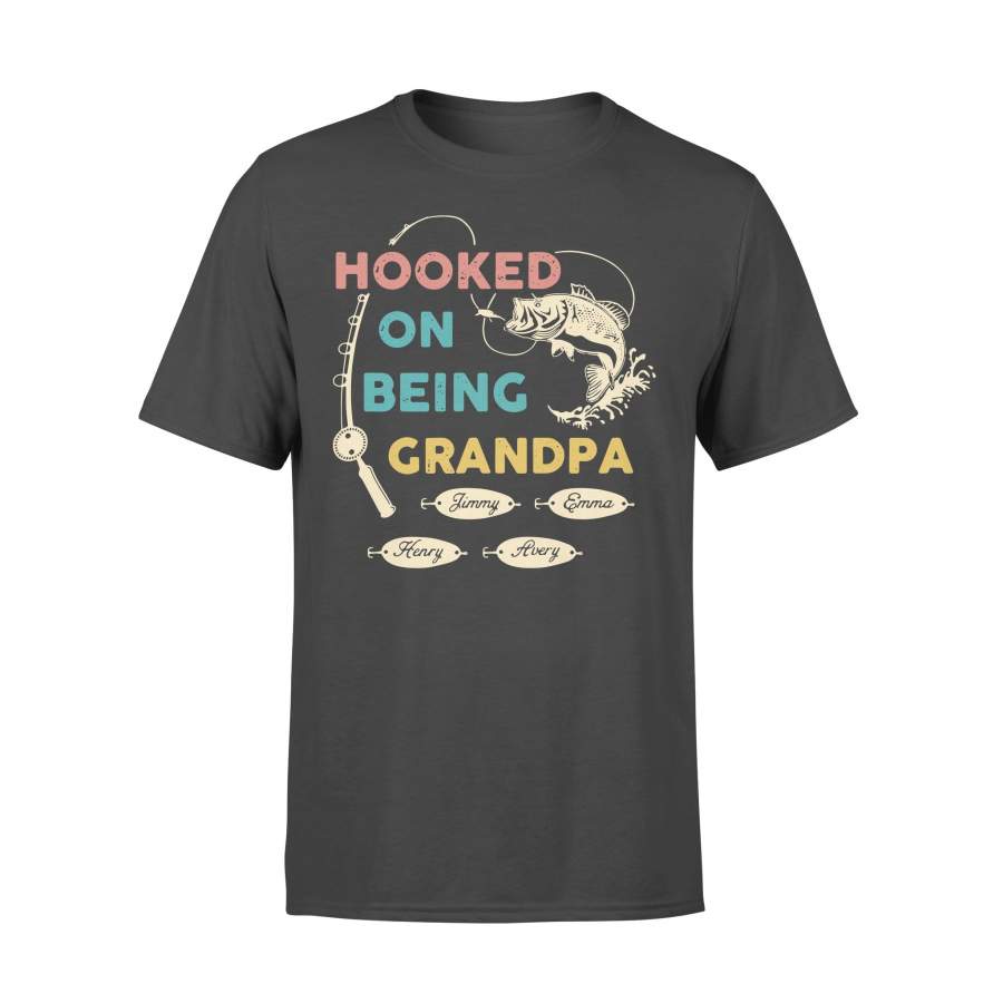 Hooked By Being Fishing Father’s Day Personalized T-shirt