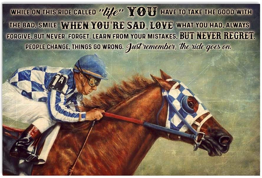 Vintage Secretariat While On This Ride Called Life Remember The Ride Goes On Poster Art Print      Home Decor Gift For Family Friend On Birthday