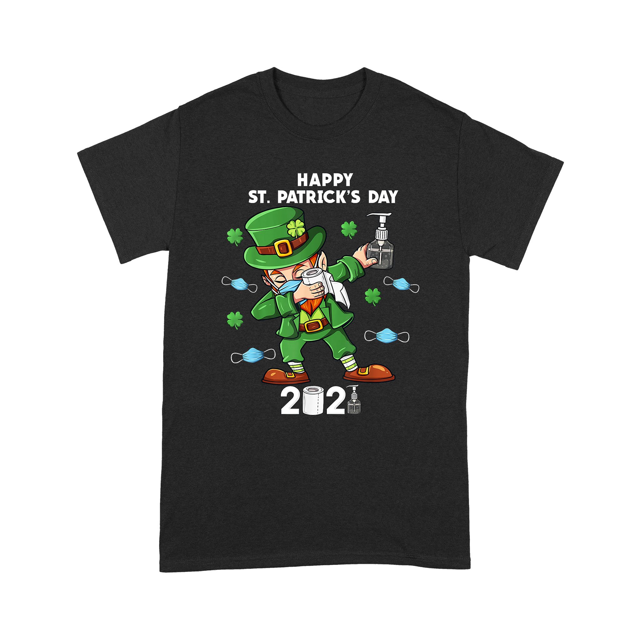 St Patrick’s Day Dabbing Leprechaun In A Mask Boys Kids 2021 T-Shirt – Standard T-shirt