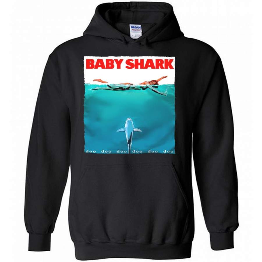 Baby Shark Doo Doo Doo Funny Swimming Girl – Gildan Heavy Blend Hoodie