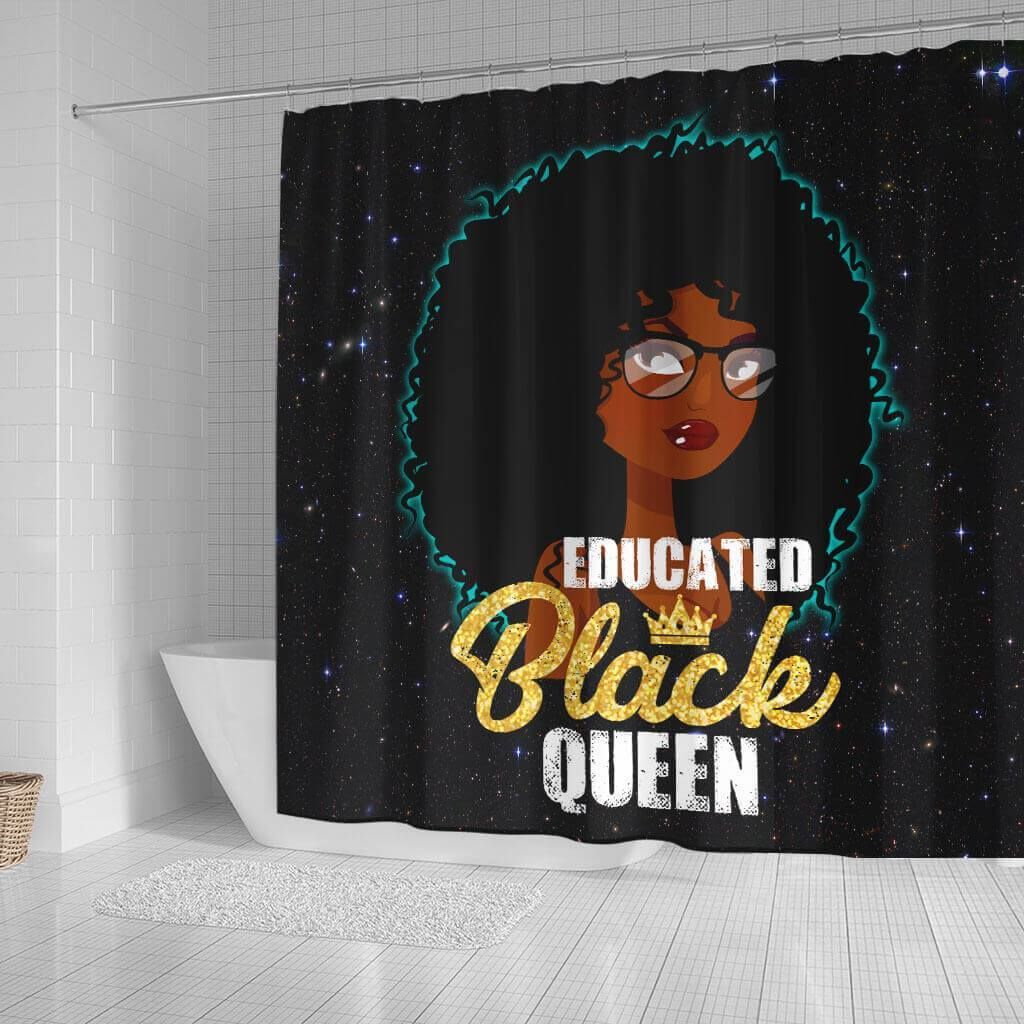 Nice Educated Black Queen African Style 3D Printed Shower Curtain Bathroom Decor