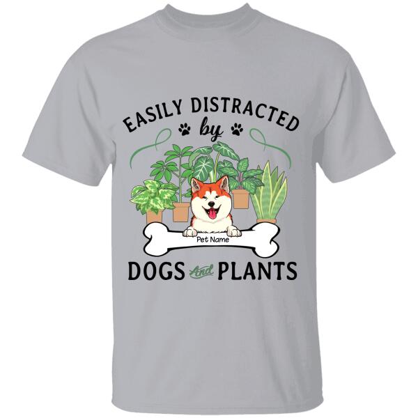 Easily Distracted By Dogs & Plants Personalized T-Shirt Ts-Nb765
