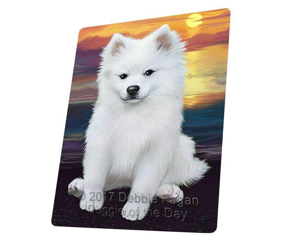 American Eskimos Dog Art Portrait Print Woven Throw Sherpa Plush Fleece Blanket D379