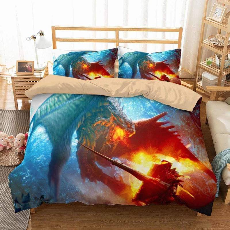 3D Customize Monster Hunter World Bedding Set Duvet Cover Set Bedroom Set Bedlinen