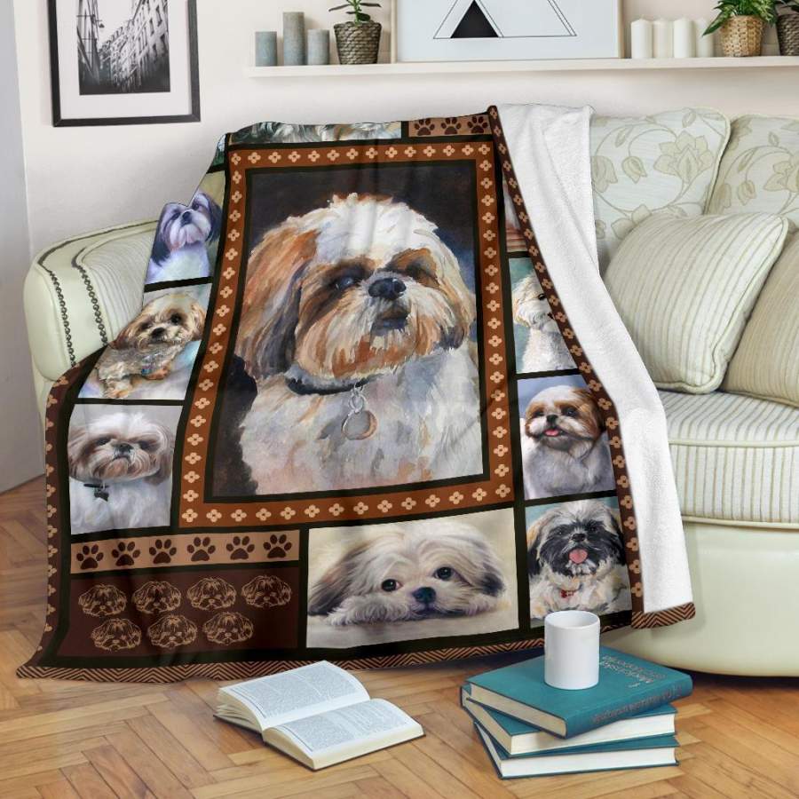 Watercolor Shih Tzu Fleece Blanket Dog Lover Gift Idea H191111 – Amelio ...