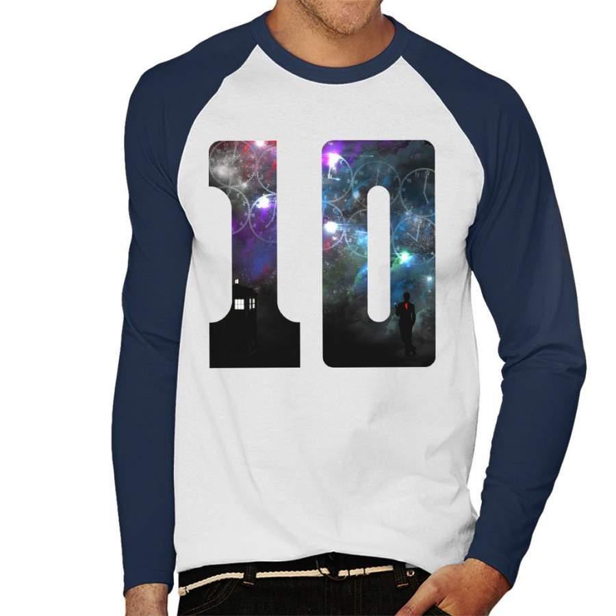 The 10th Doctor Who David Tennant Men’s Baseball Long Sleeved T-Shirt