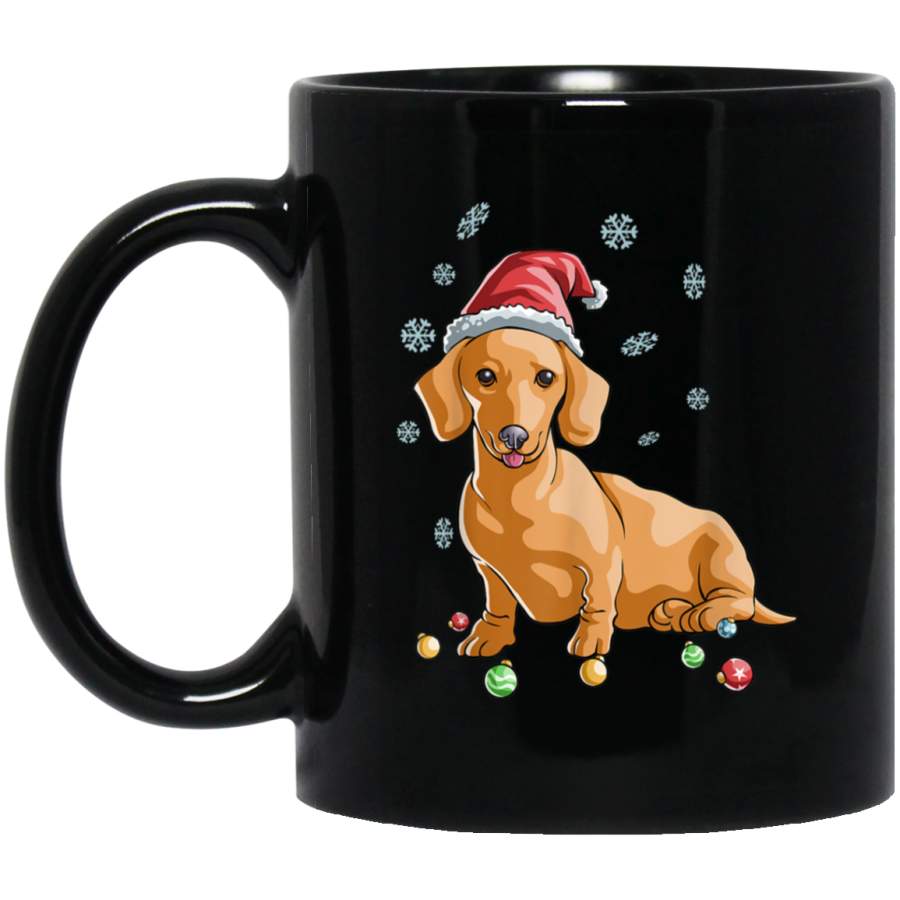 Wiener Dog Dachshund Puppy Santa Hat T Mug Funny Gift