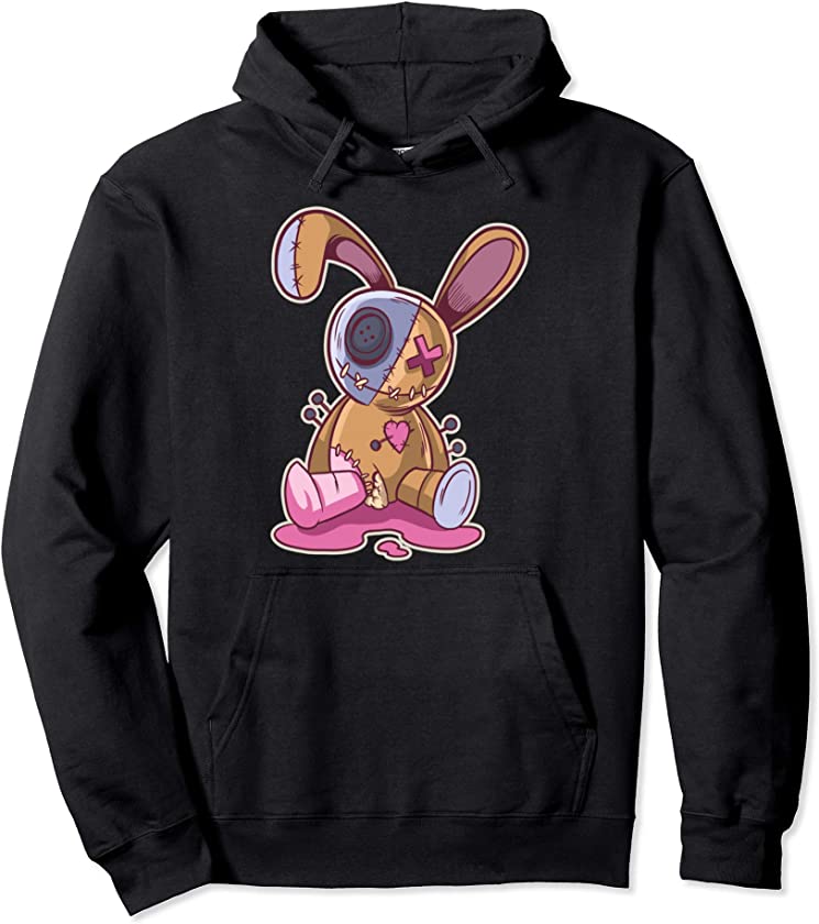 Voodoo Doll With Bunny Ears Pin Cushion Pullover Hoodie