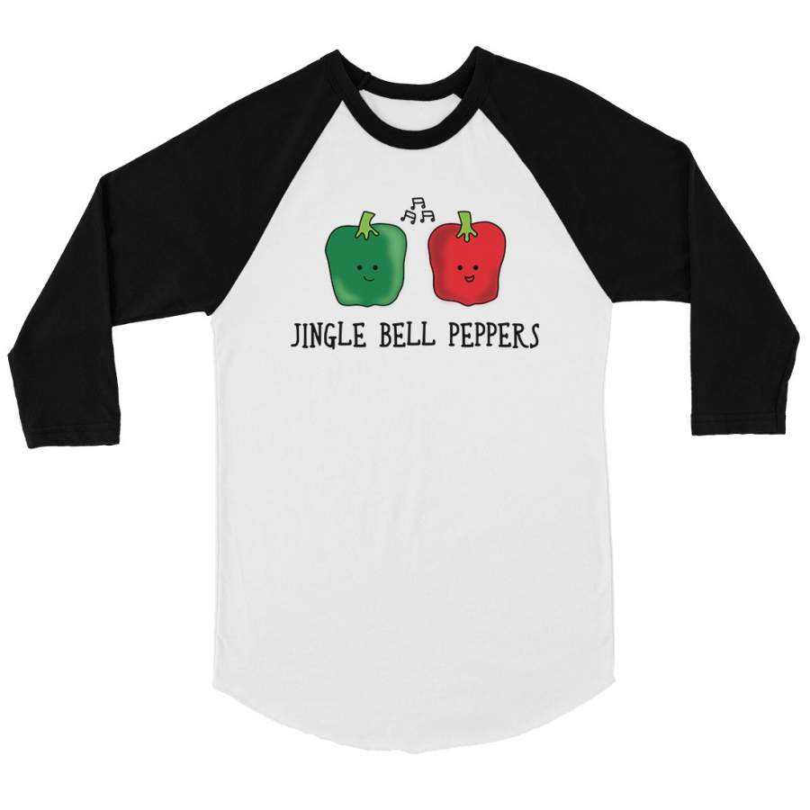 Jingle Bell Peppers BKWT Womens Baseball Shirt